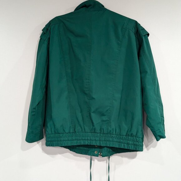 Sequence 80s Windbreaker Jacket Dark Forest Green VINTAGE Size 8-10 - Picture 4 of 4